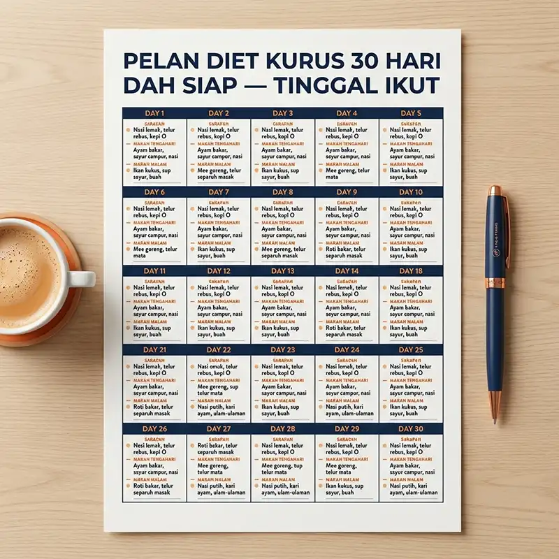 Pelan Diet Kurus 30 Hari