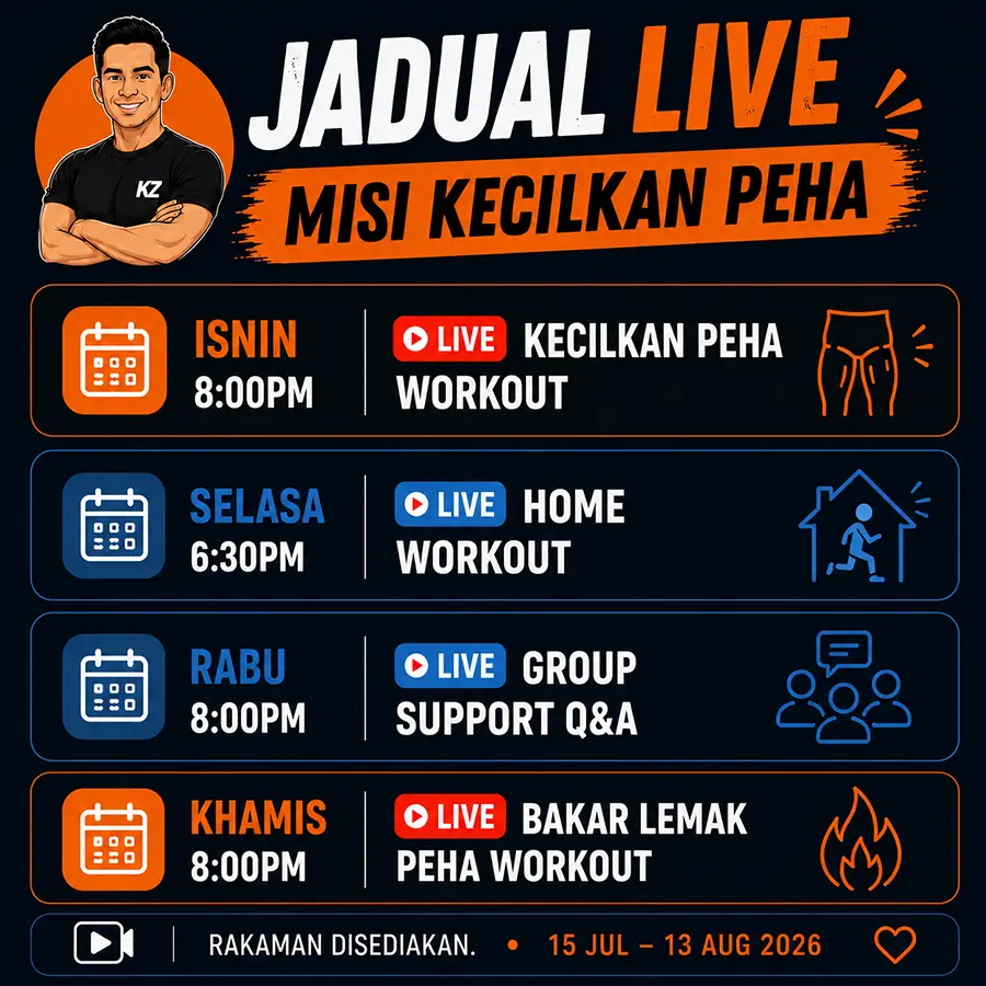 Jadual LIVE Mingguan — Misi Kecilkan Peha July 2026