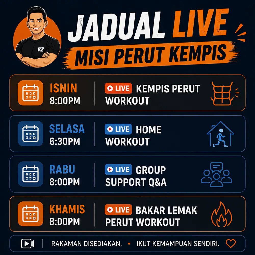 Jadual LIVE Mingguan — Misi Perut Kempis Jun 2026