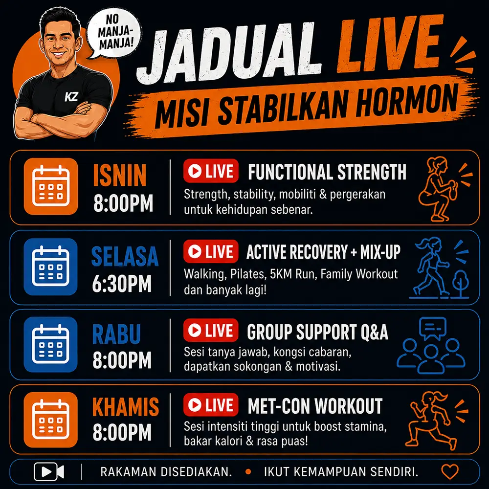 Jadual LIVE mingguan Cabaran 30 Hari